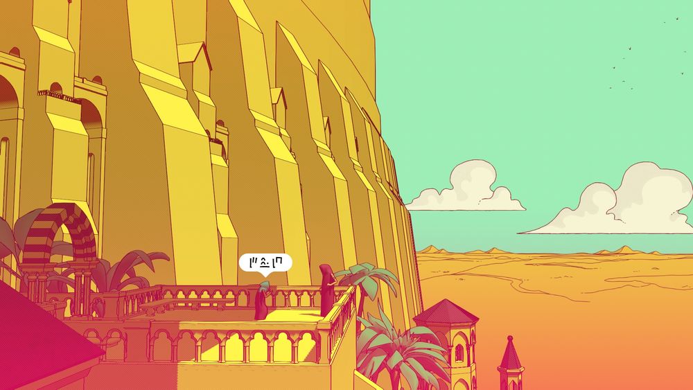 A screenshot from the video game Chants of Sennaar