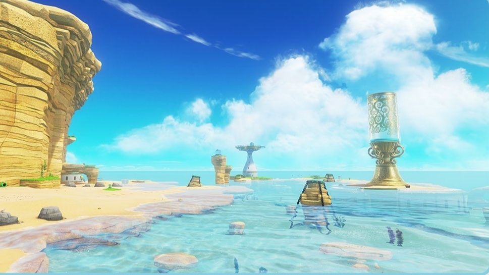 A beach level from Mario Odyssey 
