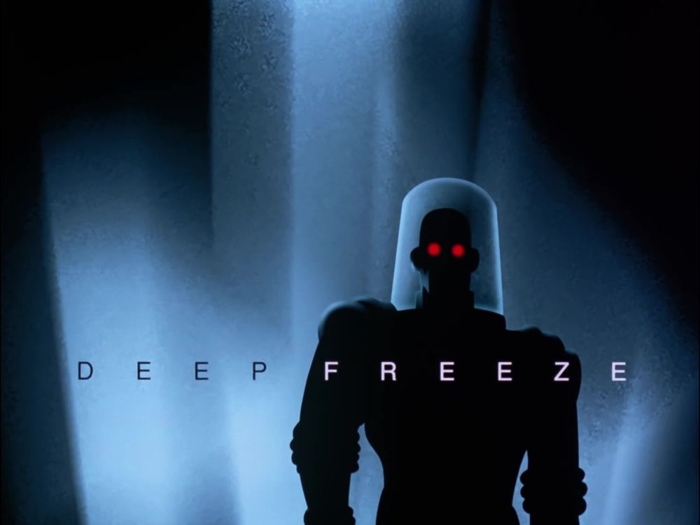 A title card from Batman: The Animated Series. This one says 'Deep Freeze'