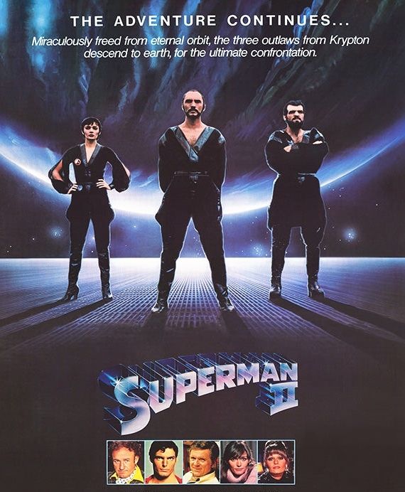 The poster for Superman II starring Terrance Stamp as general zod 