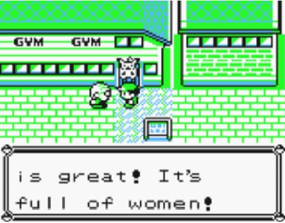 Gen 1 pokemon old creepo looking into celadon gym