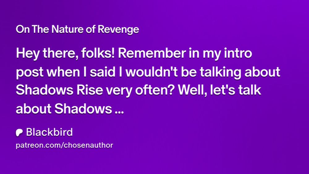 On The Nature of Revenge | Blackbird