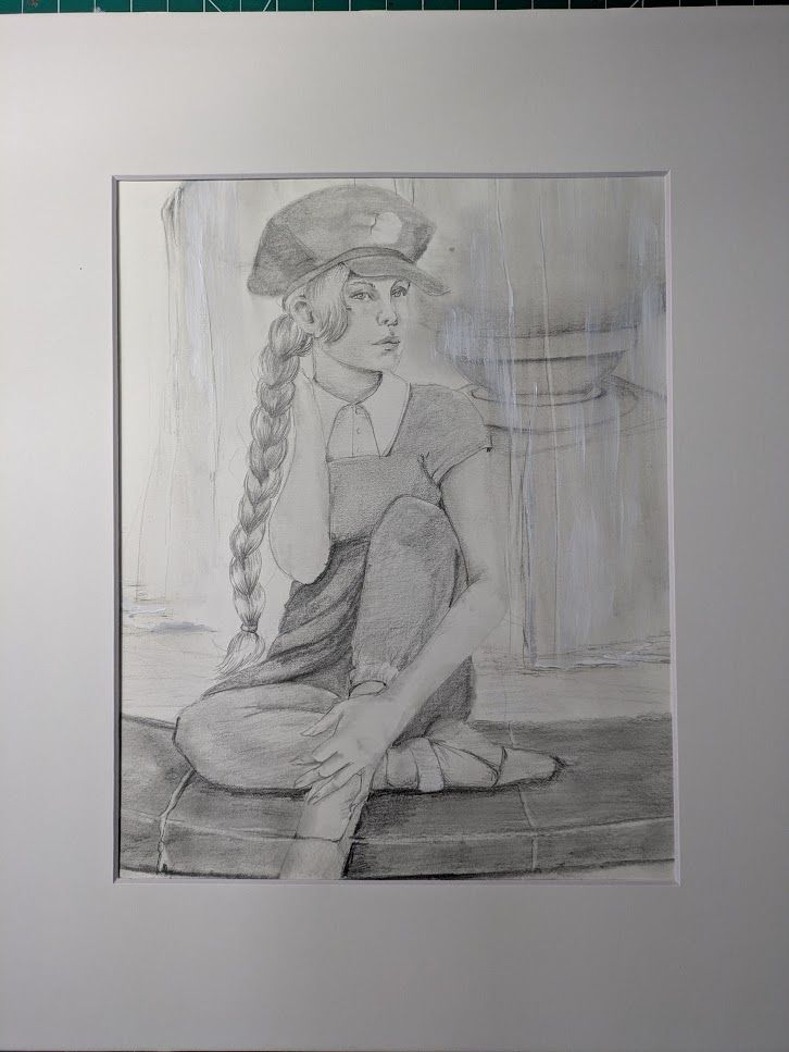 This is the same base image as the previous picture, but it is now matted in white. 