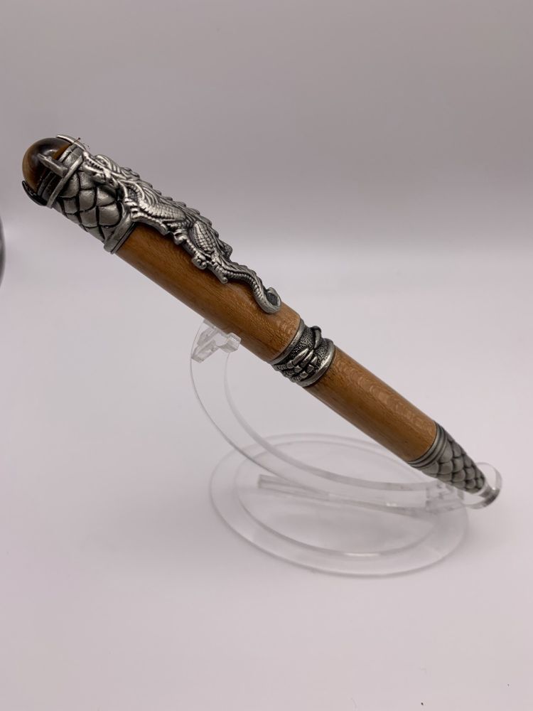 Handmade Dragon pen made with Cherry wood