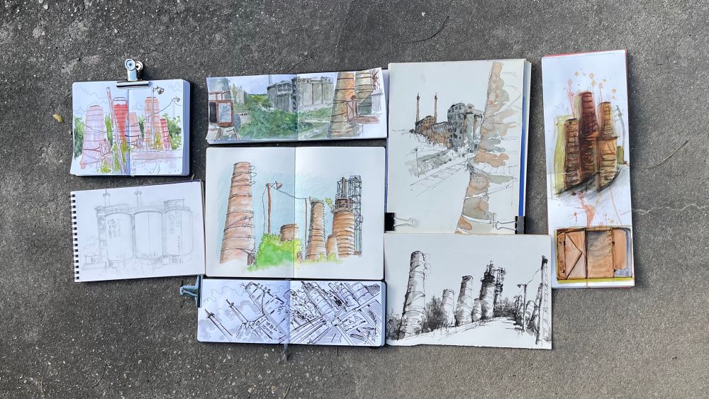 BerlinUSK sketchbook throwdown at Museumapark Rüdersdorf.