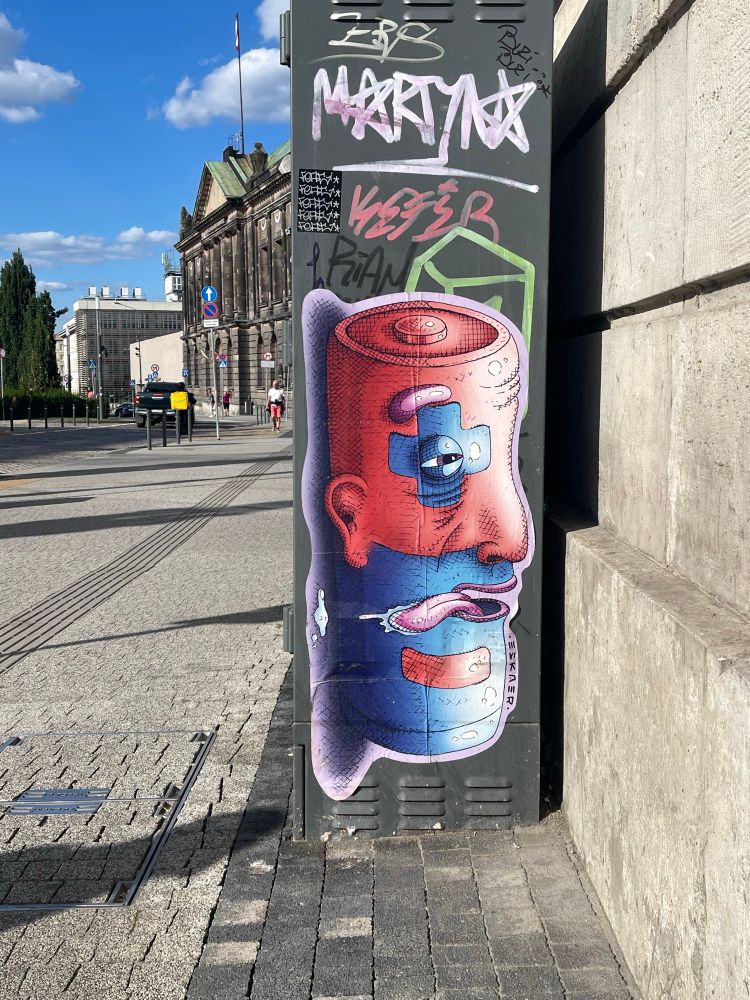 A colourful paste up by Eskaer in Poznań 