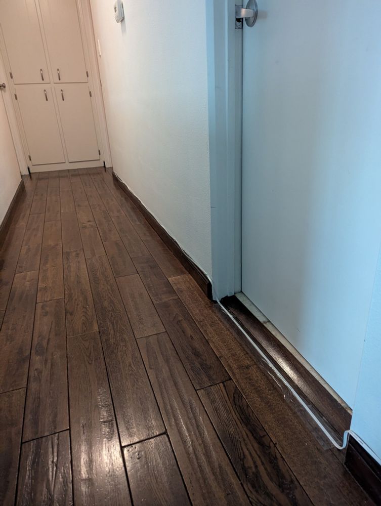 an Ethernet cable running along a hallway