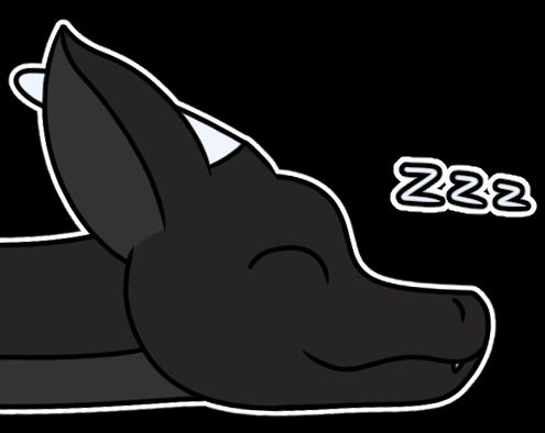 A sticker of my wyvern sleeping.