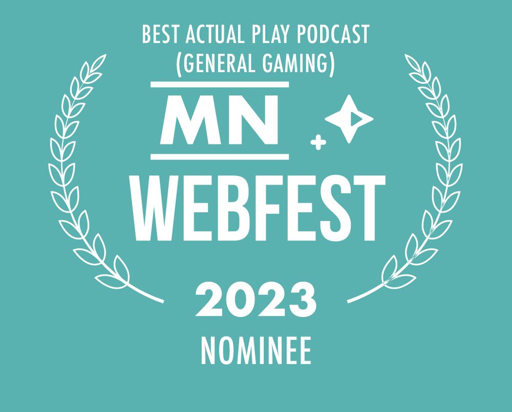 a laurel against a turqoise background for the Minnesota web fest