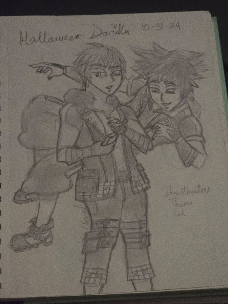 Soriku Halloween. Ghost sora and paranormal investigator riku