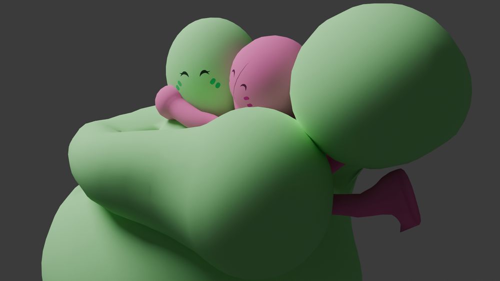 an alternate angle of the last render, closer to their faces.