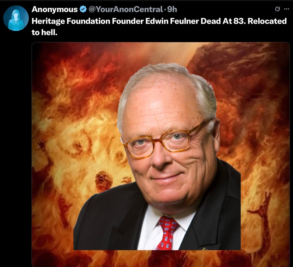 Heritage Foundation founder dies. 