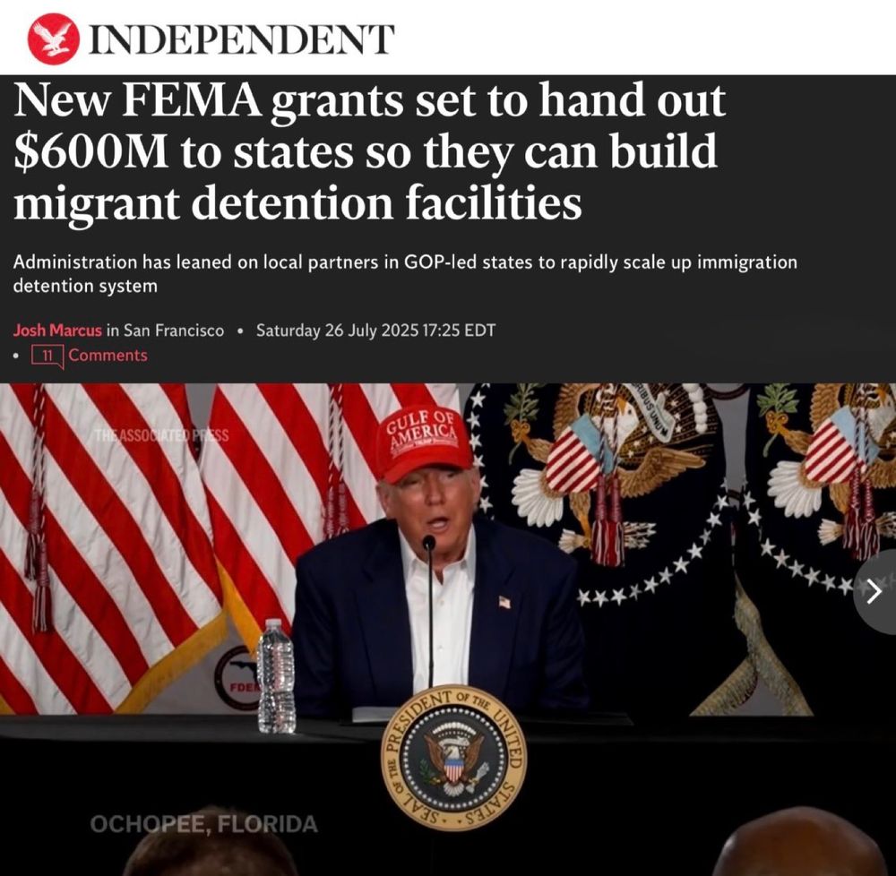 Trump building FEMA camps. 