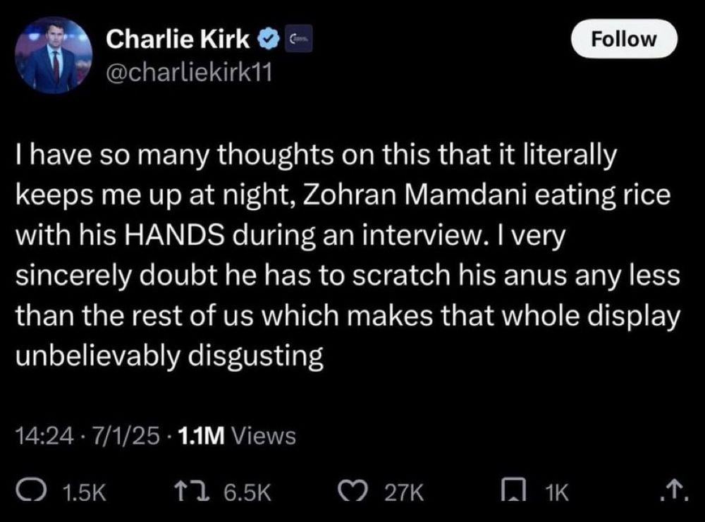 Charlie Kirk’s anus. 