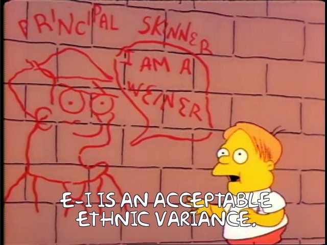 E-I IS AN ACCEPTABLE ETHNIC VARIANCE.