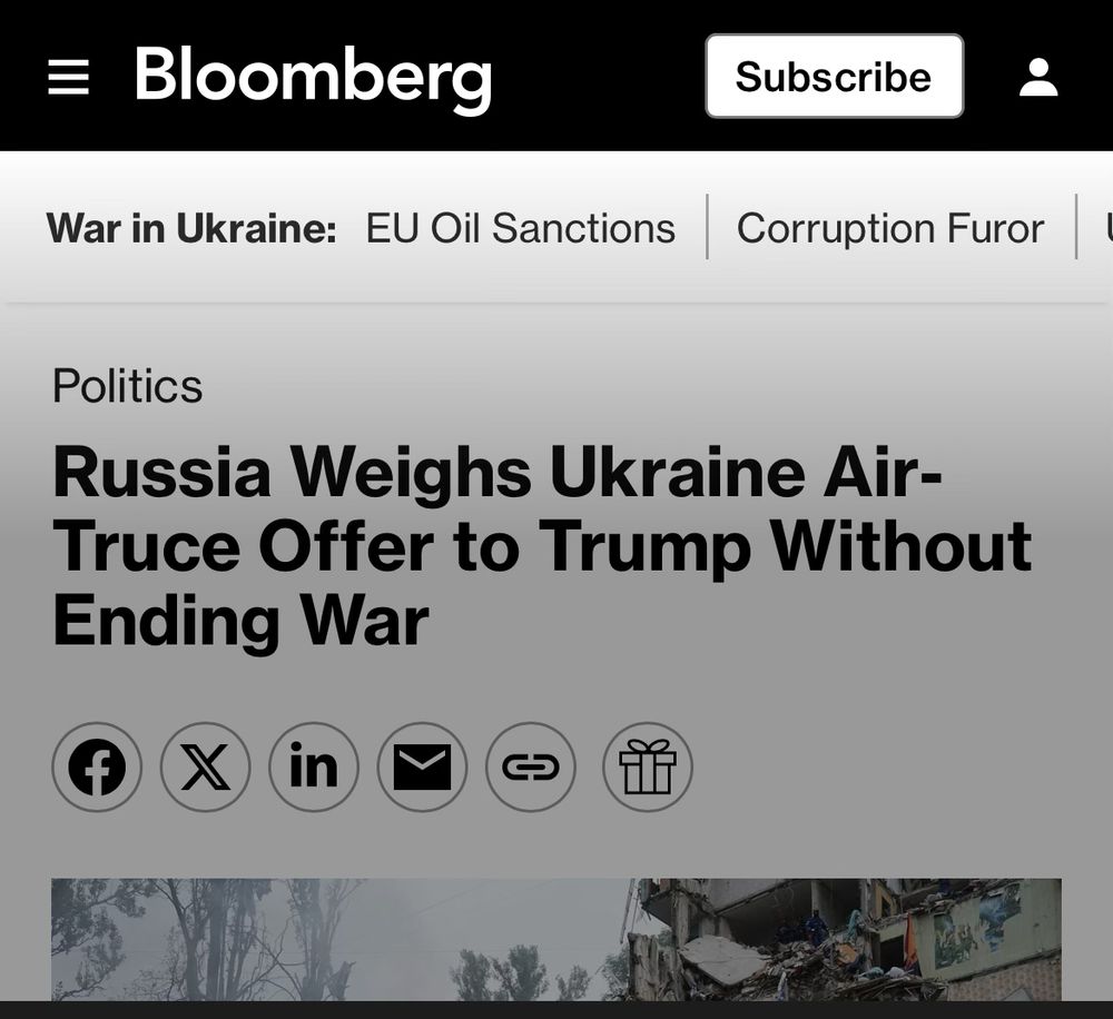 Bloomberg Nachricht. Putin bietet temporären Stopp von Luftangriffen an, aber ohne den Krieg zu stoppen