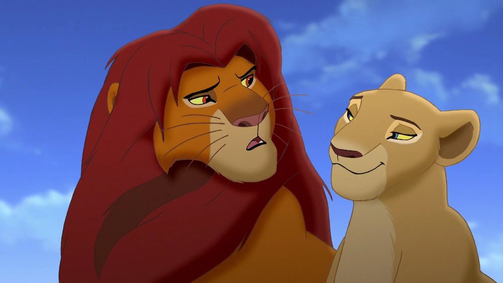 Simba and Nala from the original animated Lion King