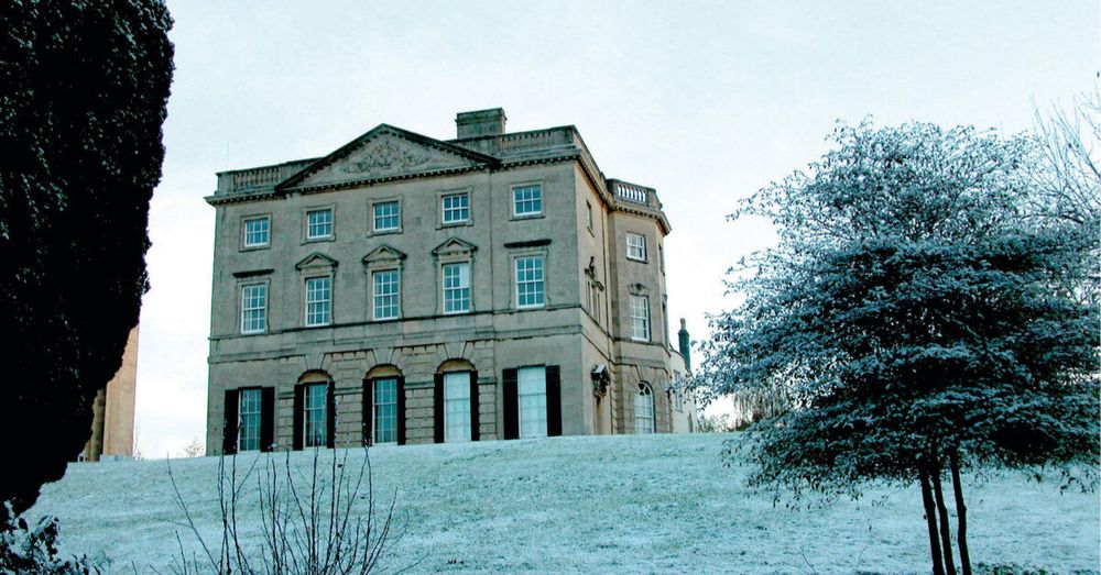 Royal Fort House on top of a hill covered in frost