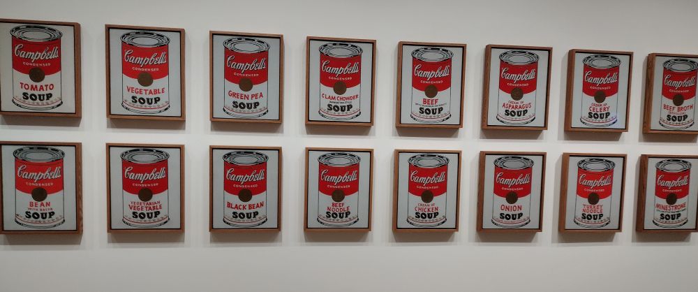 Campbell's Soup Cans, 1963, Andy Warhol. On display at MOMA.