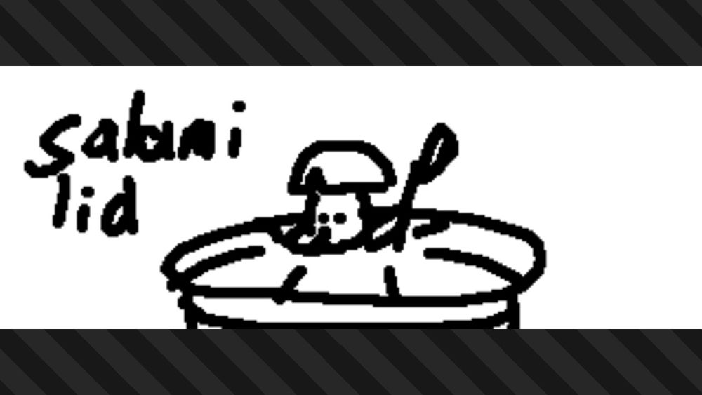 A Splatoon 3 post that displays a poorly drawn Slamming Lid with the caption “salami lid”