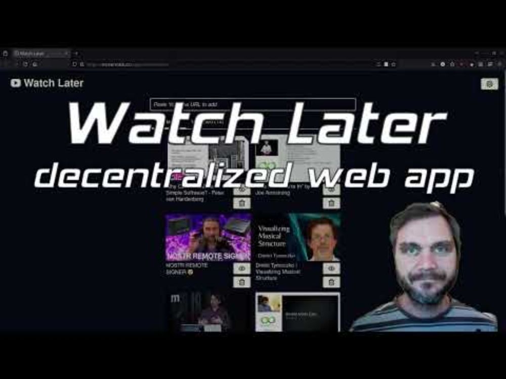 Watch Later (decentralized backendless web app)
