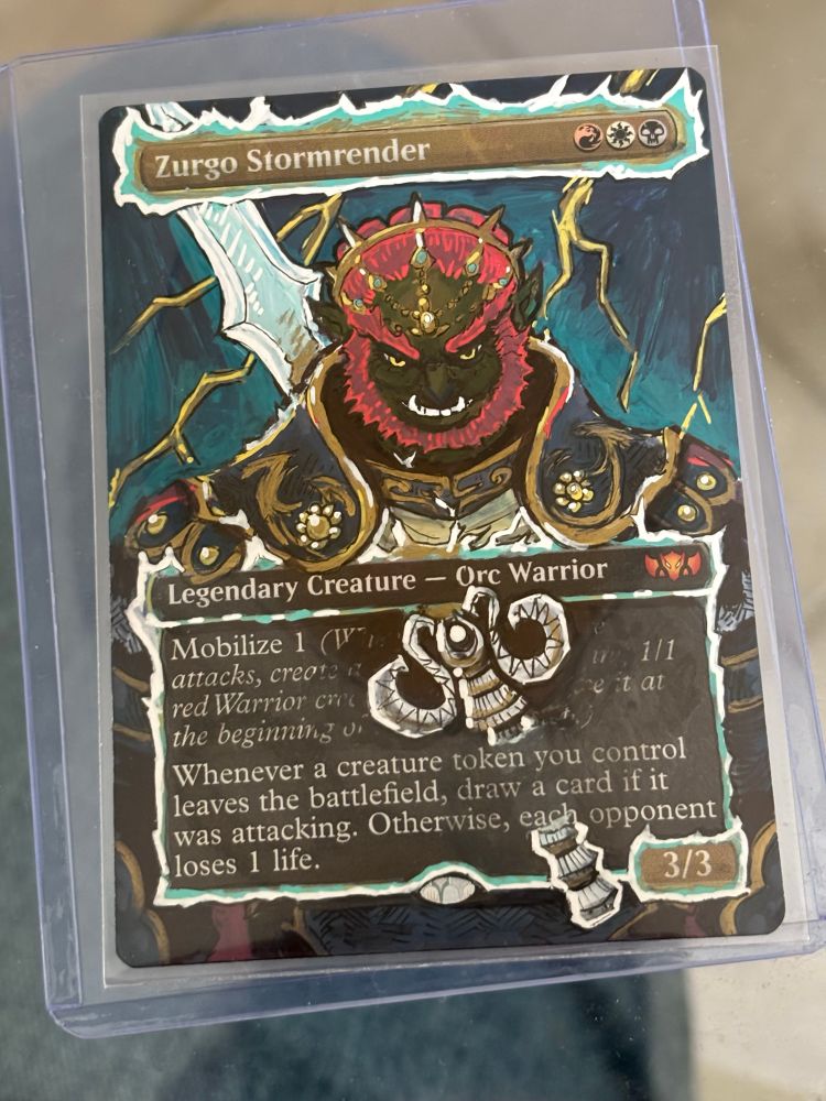 Zurgo Stormrender, MTG, painted as Twilight Princess Ganondorf with the Sword of the Six Sages