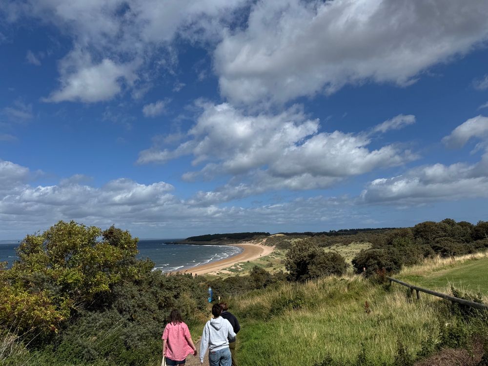 Gullane beach on a sunny but blustery day