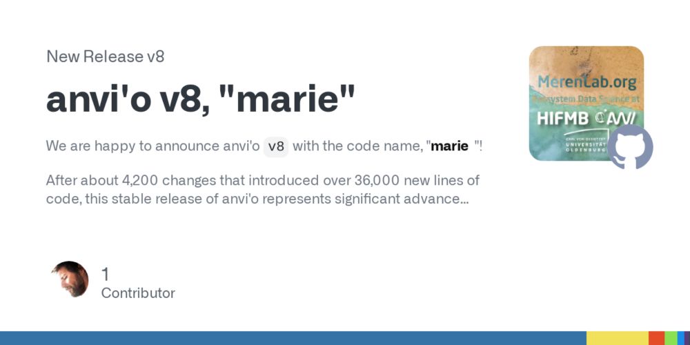 Release anvi'o v8, "marie" · merenlab/anvio