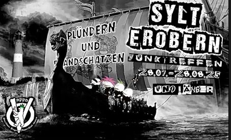 Poster mit Aufschrift "Sylt Erobern - Punktreffen" vom 28.07. bis 28.08.25. Angekündigt von der APPD Berlin