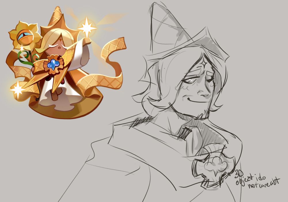 A sketch of a humanized version of the Cookie Run: Kingdom character, Pure Vanilla Cookie.