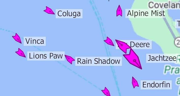 A screenshot of a marine vessel tracker.