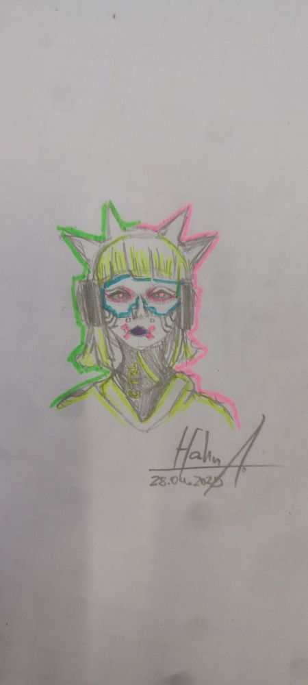 Glitch from the marathon reboot drawn with stark contrasts