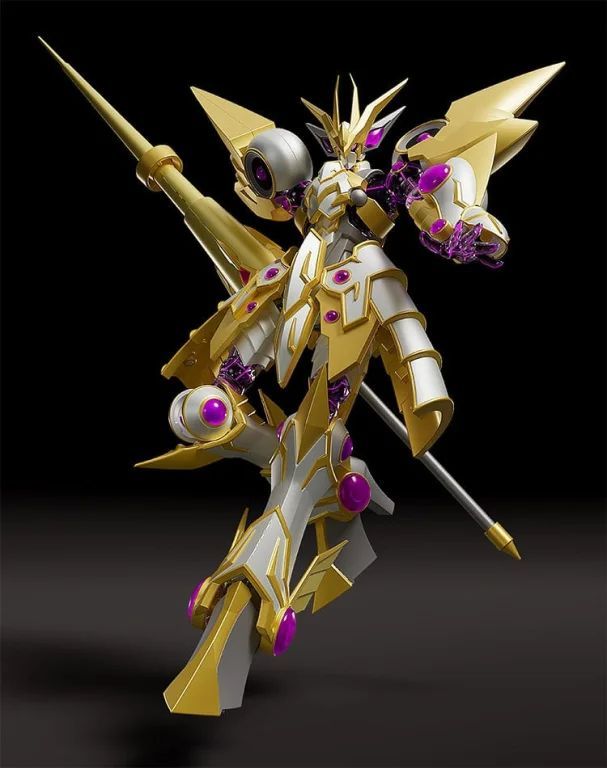 A gold mecha with pink and white accents from the card Accesscode Talker
