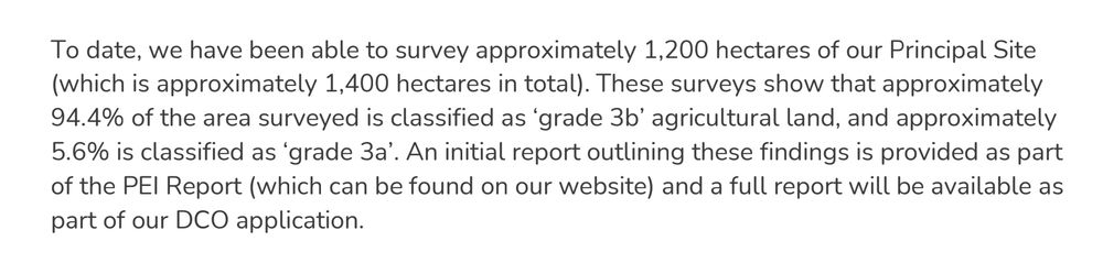 Land use for Lincolnshire solar farm.
