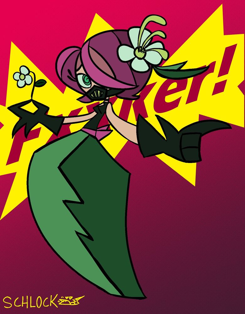 Digital art of Miss Iwasaki from FAKE TYPE, specifically in her design from the "BEELZEBUZ" MV.

I headcanon her to sound like Dr. Girlfriend.