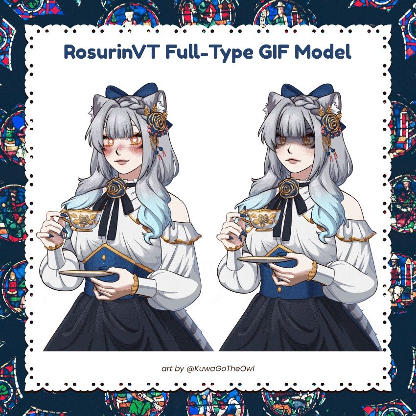 A GIFtuber model of RosurinVT