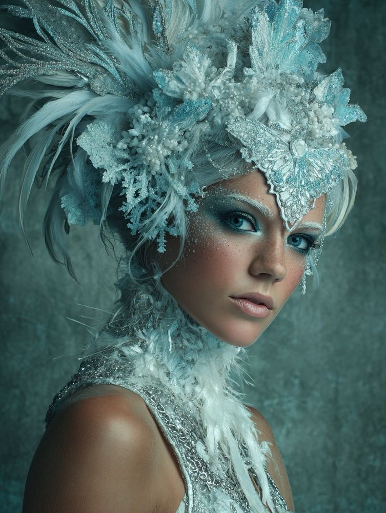 Ice Fashion Beauty --ar 3:4 