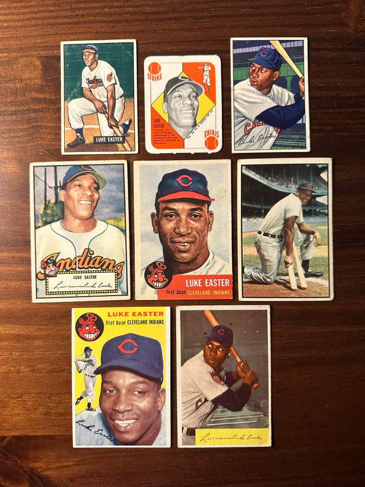 Luke Easter’s 8 Topps and Bowman cards from 1951 to 1954