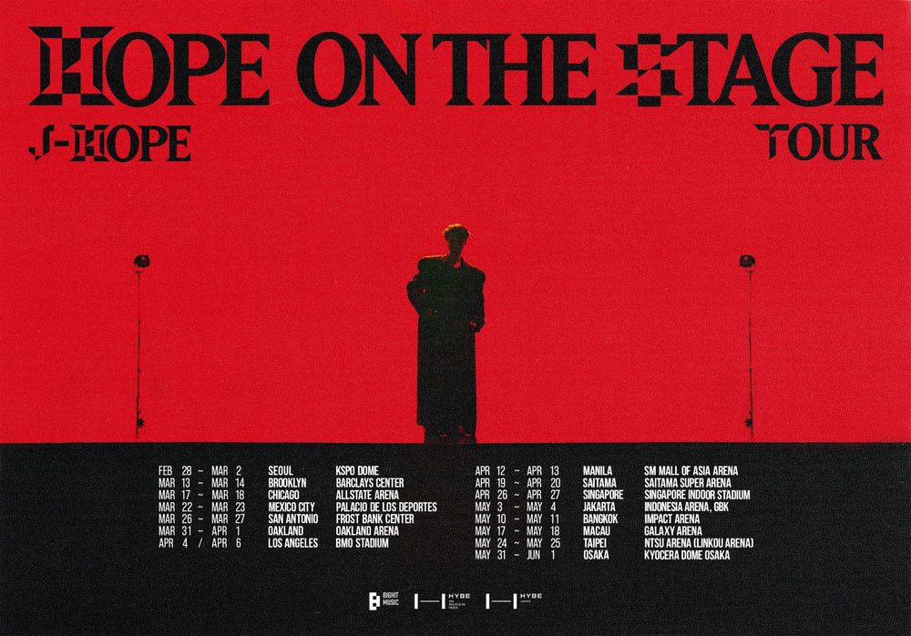 Jhope concert tour schedule.