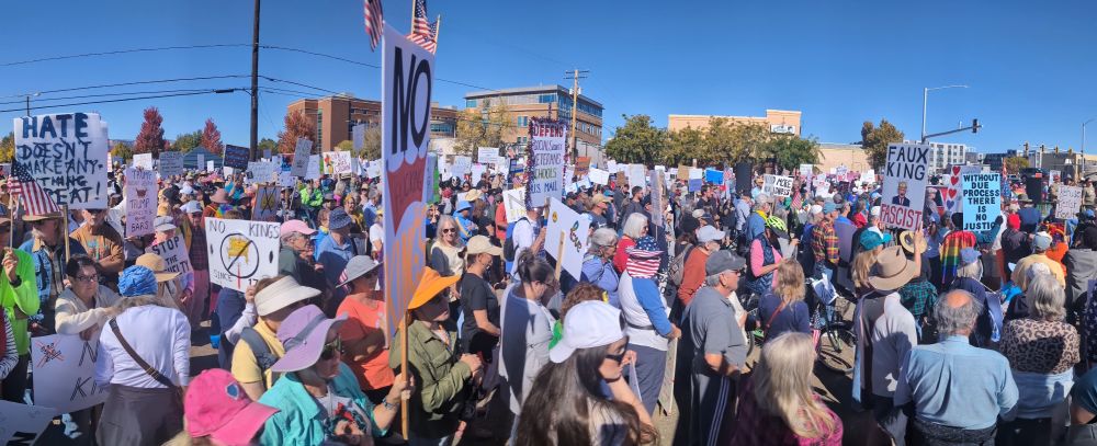 Many No Kings protestors 