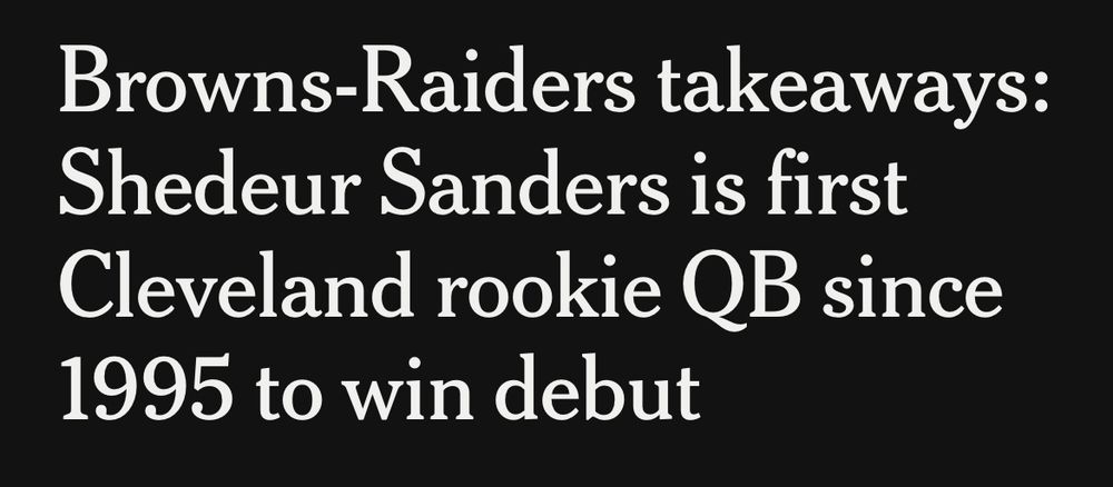 Browns-Raiders takeaways:
Shedeur Sanders is first Cleveland rookie QB since 1995 to win debut
