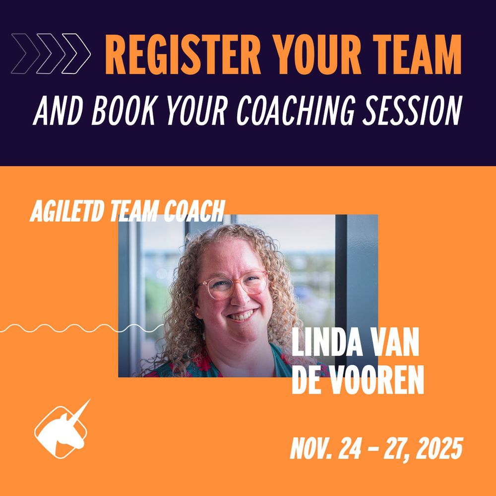 banner showing Agile Testing Days Team Coach Linda van de Vooren. Linda helps software quality teams to answer questions or discuss challenges their team has during the the free team coaching sessions for groups of 3 or more