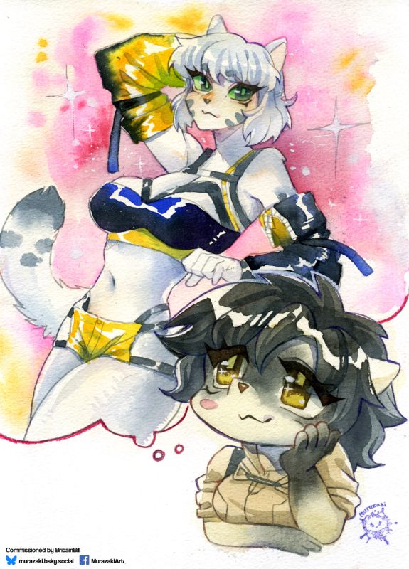 Watercolor sketch illustration for BritainBill     if you're interested in my commission. Please check the waitlist form in my bio ^^