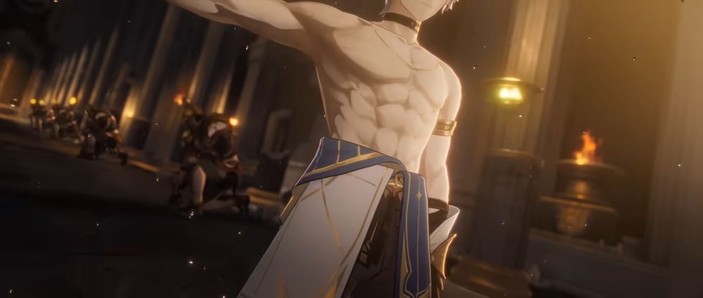 3D model of Phainon shirtless as seen from Nameless Faces MV