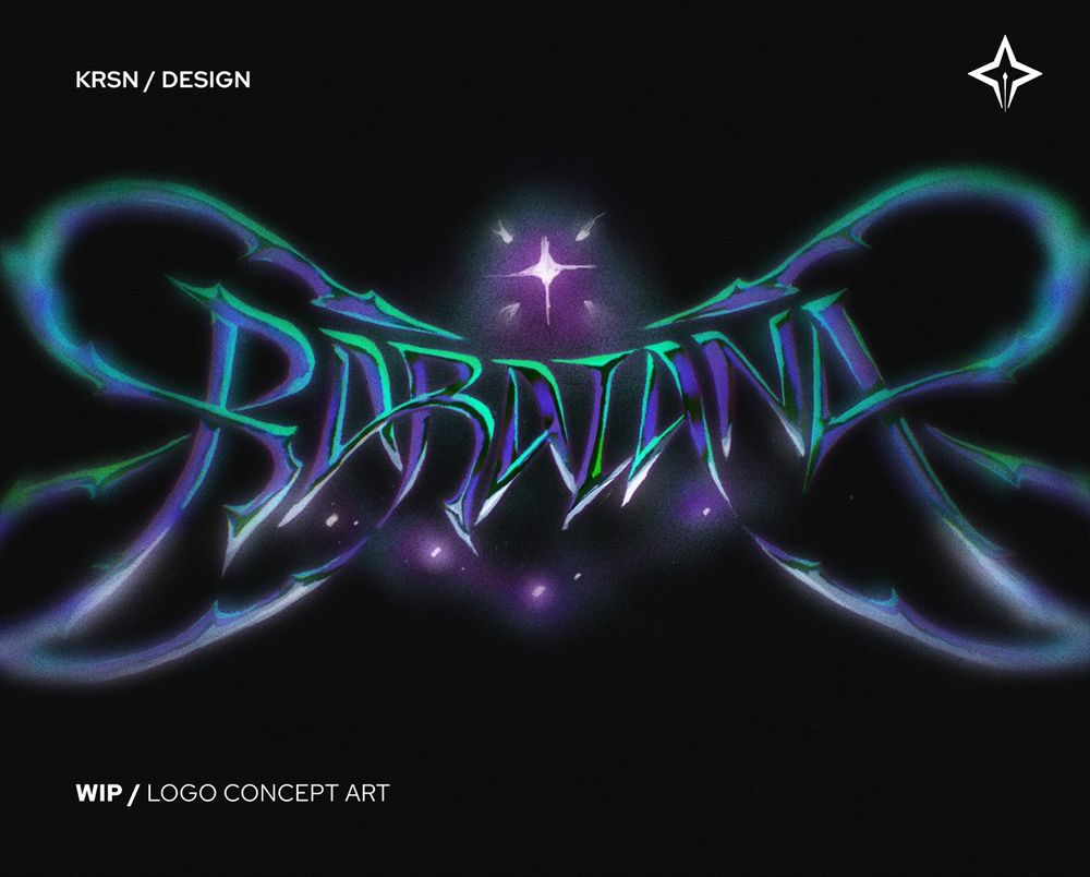 Concept Art of a letter based logo. It as eldritch-like tentacles and eerie aesthetic