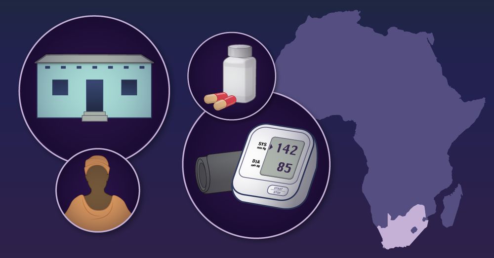 A visual representation of the IMPACT-BP trial, which assessed whether home-based hypertension care would improve blood pressure in populations with numerous barriers to care in South Africa. 