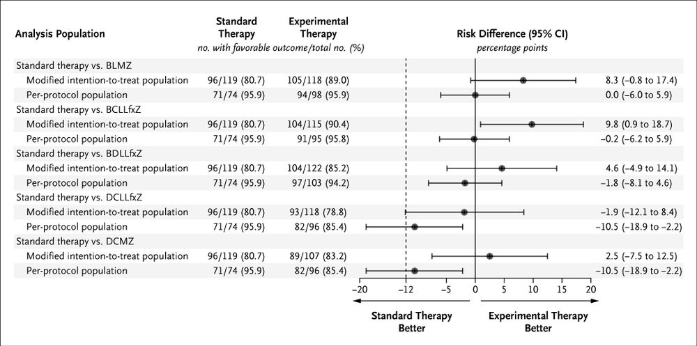 A forest plot of the primary efficacy analysis at week 73.
