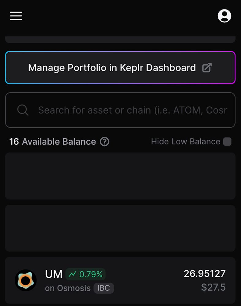 UM is now live on Keplr Wallet