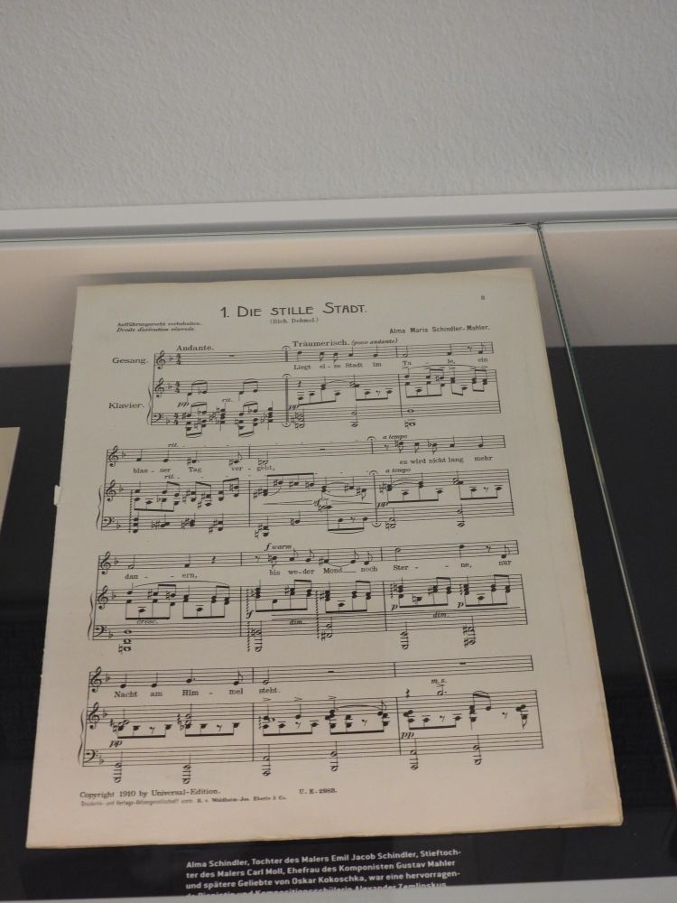 Sheet music for “Die Stille Stadt” by Alma Schindler, later Alma Mahler, yet later Alma Gropius, yet still later, Alma Werfel.