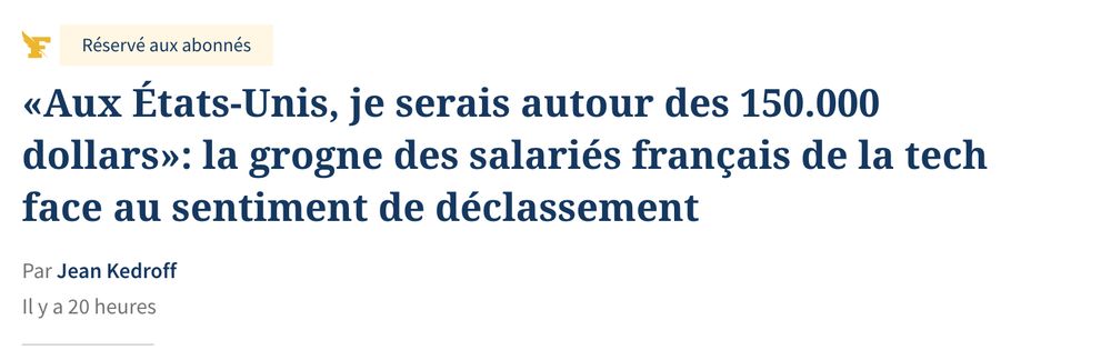 Aux États-Unis, je serais autour des 150.000 dollars»: la grogne des salariés français de la tech face au sentiment de déclassement